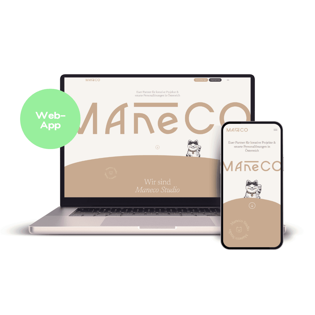 Mockup der Website von Maneco Studio