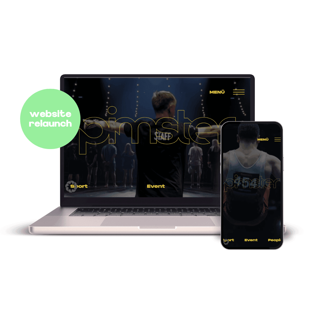 Mockup von MacBook und iPhone mit der Website für Pimster Creations