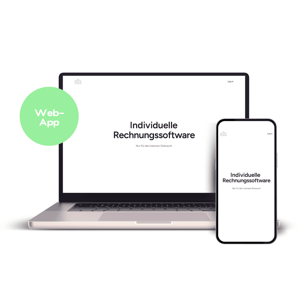 Mockup von MacBook und iPhone mit einer individuellen Rechnungssoftware